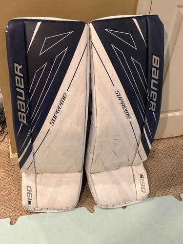 Used 35" Bauer Supreme S190 Goalie Leg Pads