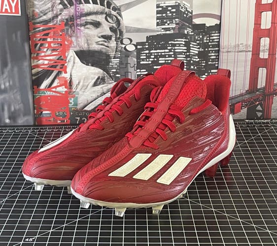 Adidas Adizero Football Cleats Power Red Cloud White GW5058 Men’s Size 7.5 NEW