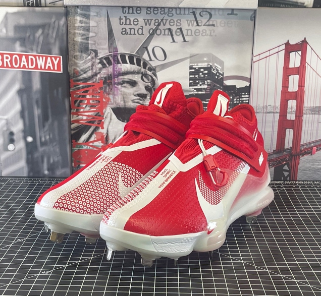 NIKE FORCE ZOOM TROUT 7 Metal Baseball Cleats Red White DC9904-602 Size 12 US