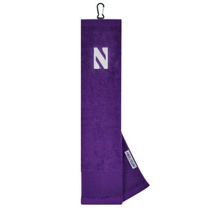 NEW Team Effort Northwestern Wildcats Face/Club Tri-Fold Embroidered Golf Towel