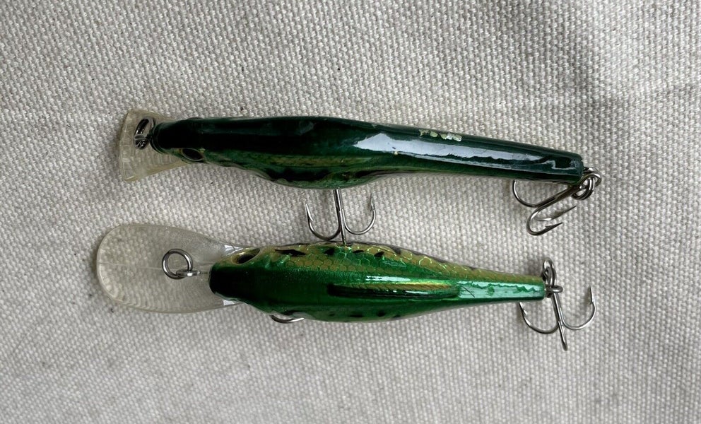 2 Vintage Blue Fox Minnow Style Rip Bait, Fishing Lures