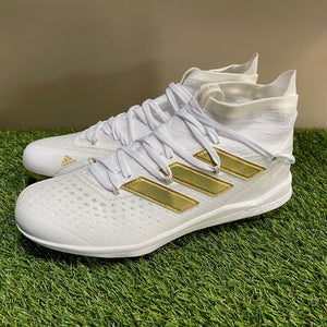 *SOLD* Adidas Adizero Afterburner 8 NWV Baseball Cleats White Gold FY3854 Men's Sz 10.5