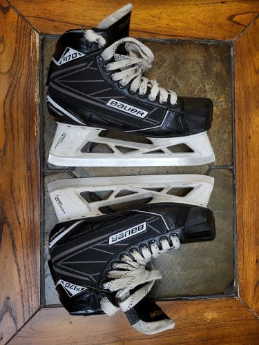 Senior Used Bauer Supreme S170 Hockey Goalie Skates Regular Width Size 7.5