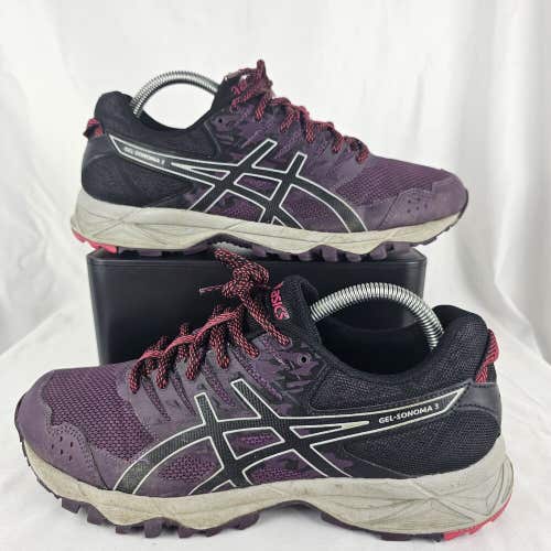 Asics Gel Sonoma 3 Black Pink Gray Running Shoes Sneakers T774N Women's Size 9.5