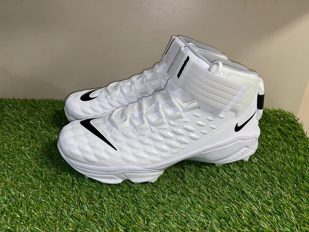 *SOLD* Nike Force Savage Pro 2 Shark Triple White Football Cleats BV5448-101 Size 13