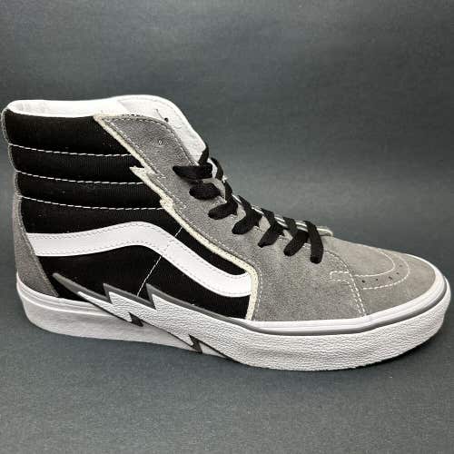 Vans Sk8 Hi Bolt Sneakers Gray Black White Lightning Shoes Mens Size 10.5 Shoes