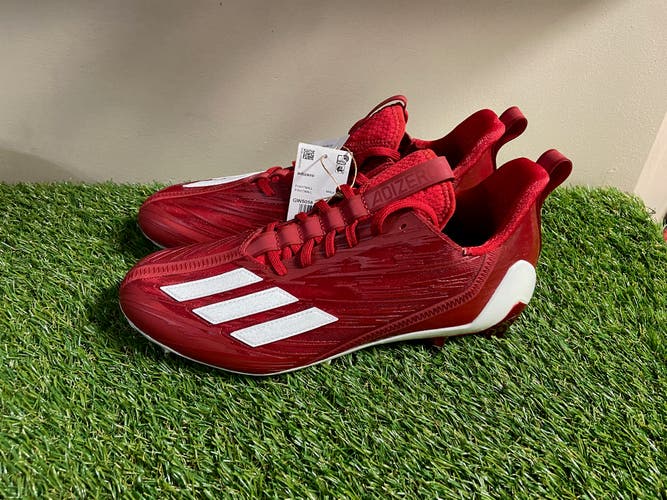 *SOLD* Mens Adidas Adizero Football Cleats Size 10 Power Red Cloud White GW5058 NEW