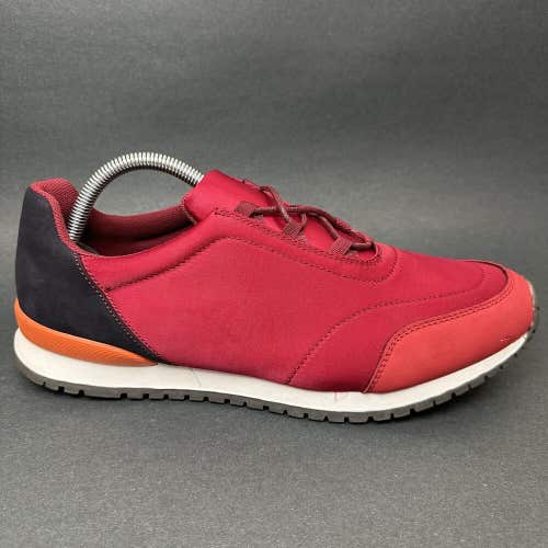 Perry Ellis Contrast Metallic Sneaker Faux Leather Casual Sneaker Red Size 10.5