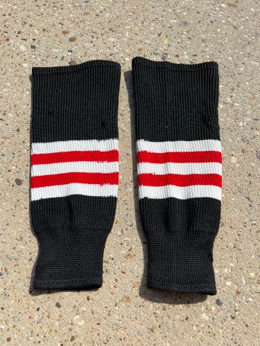 Black/red/white Youth Used Shin Pad Socks OA 303