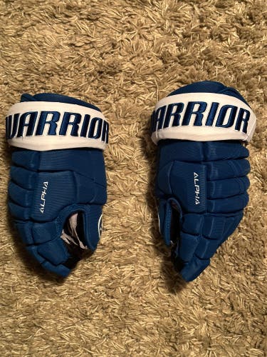 Used Blue Warrior Alpha DX Colorado Avalanche Megna Hockey Gloves