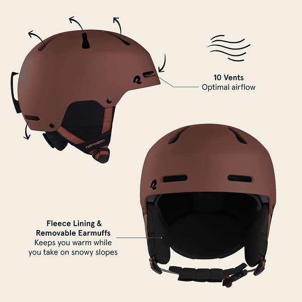 burgundy snowboard helmet Retrospec Comstock Ski & Snowboard Helmet for Adults, Matte Burgundy, S  (52-55cm) | SidelineSwap