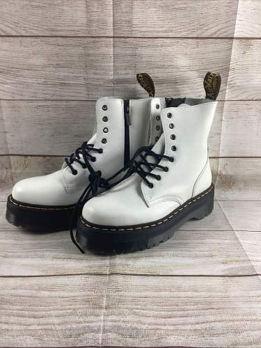NEW Size 8 - Dr. Martens Church Smooth White Leather Monkey High Top Boots LA004