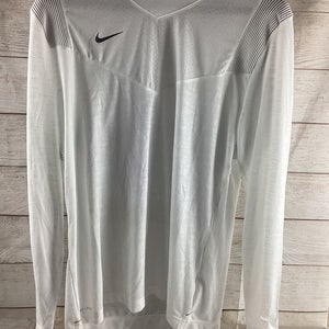 Nike Men's Dri-Fit Sideline UV Long Sleeve Performance Training Shirt White SZ L