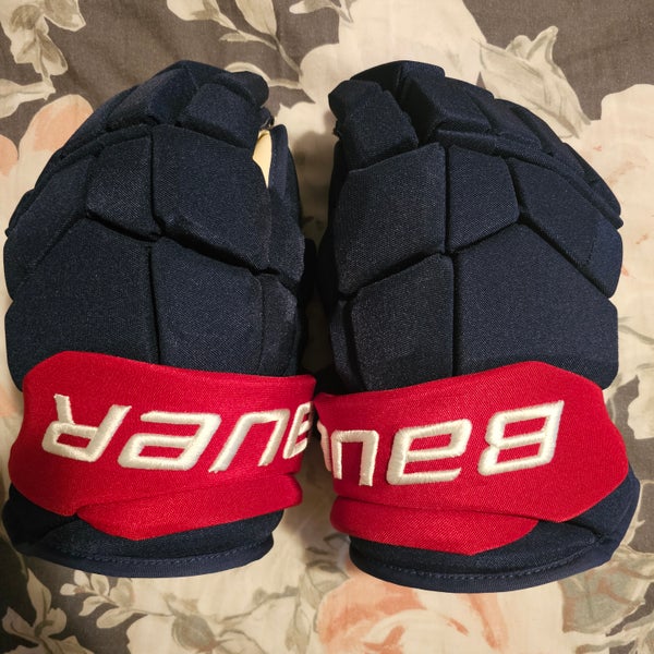 2023 capitals stadium mitss Bauer Supreme Ultrasonic Gloves 14" Pro Stock
