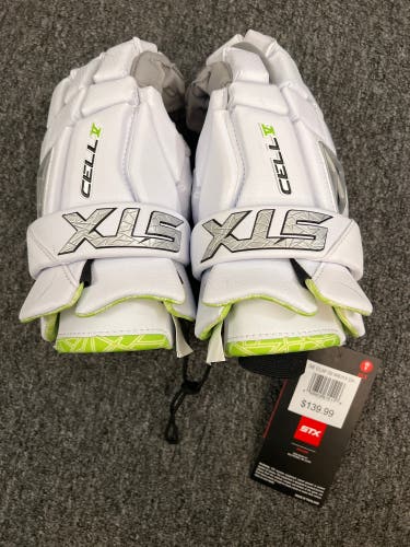 STX Cell V (Large) White Lacrosse Gloves |+Ships Free