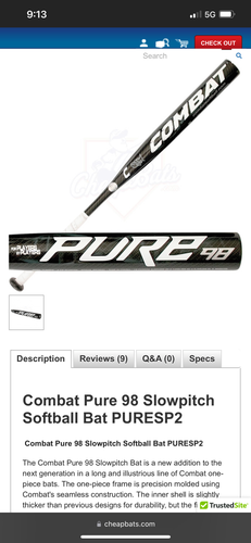 Used 2012 Combat Composite Bat 27 oz 34"