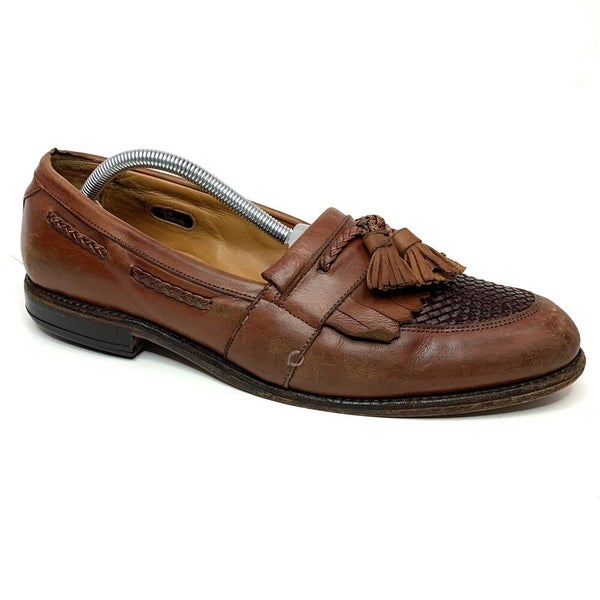Allen Edmonds Cody Chili Tasseled Woven Vamp Brown Loafers  display picture 1