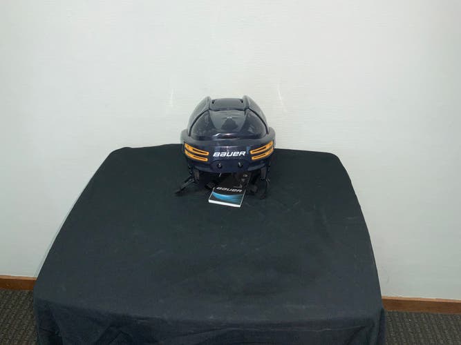 New Large Navy /Yellow highlights Bauer Re-Akt 75 Helmet HECC 9 - 2022