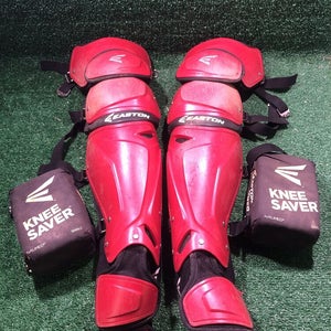 Red Easton 14" Catcher's Shin Guards