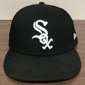 Chicago White Sox Hat Fitted 7 1/2 Baseball Cap New Era Black MLB Retro Wool