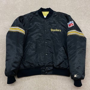 Pittsburgh Steelers Jacket Men XL Adult Black Starter Satin NFL Vintage 90s Coat