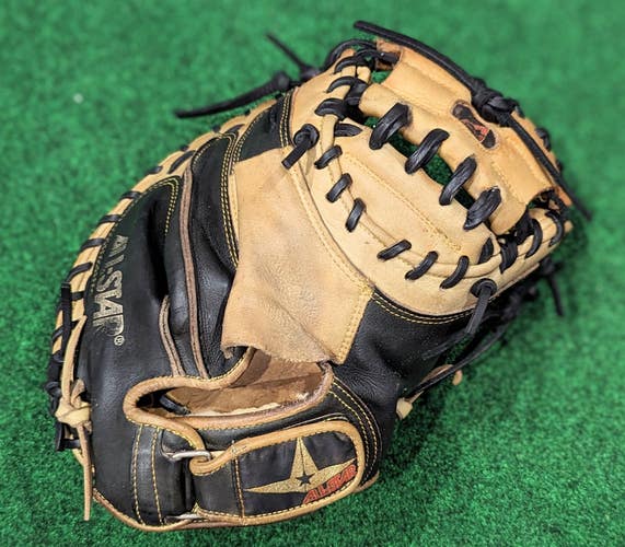 Used All Star CM3000SBT Pro-Elite Baseball Catcher's Mitt 33.5"