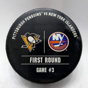 4-14-19 Stanley Cup Playoffs Game 3 Penguins vs NY Islanders Warm-Up Hockey Puck