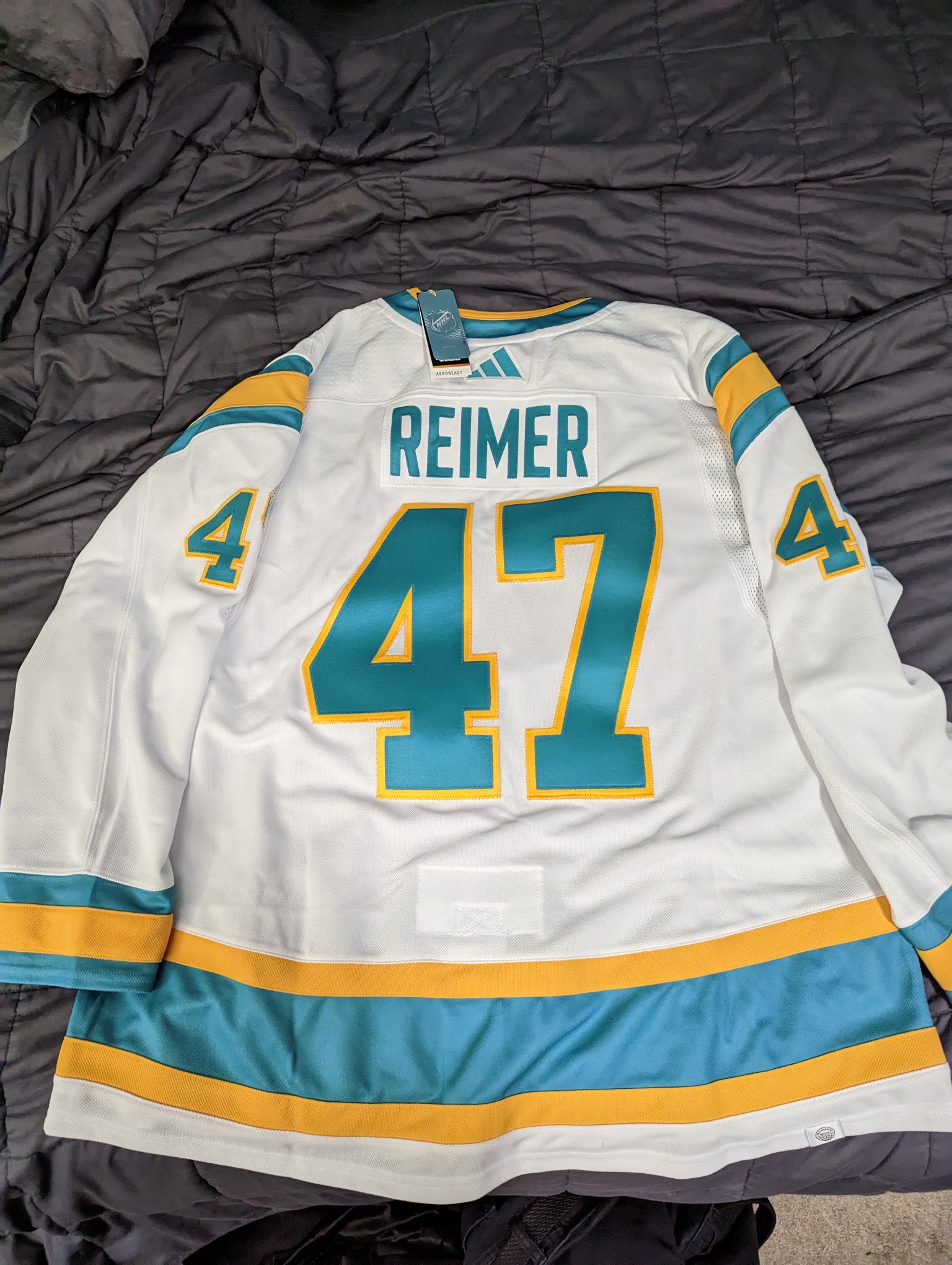 Brand New w/ Tags, James Reimer Reverse Retro 2.0 Sharks Jersey, Size 60