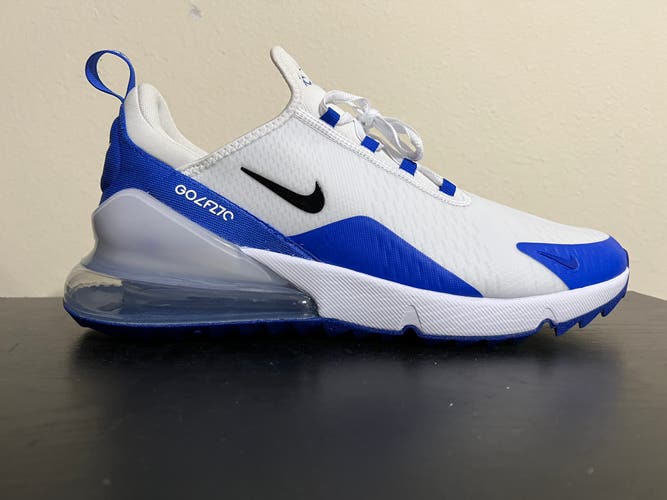 Nike Air Max 270 G Golf Shoes Mens Size 12 White Racer Blue CK6483-106.