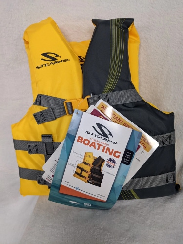 Stearns Type III PFD Youth 50#-90# Life Vest Gold Condition New