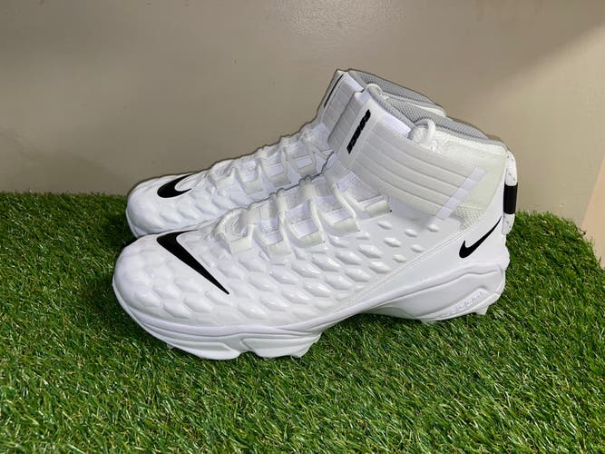 Nike Force Savage Pro 2 Shark Triple White Football Cleats BV5448-101 Size 16