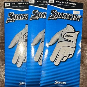 Srixon golf All Weather Gloves White Lot of 3 Mens Cadet Medium New Left Hand