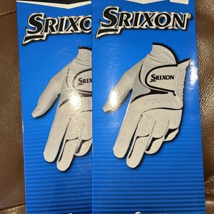 Srixon golf All Weather Gloves White Lot of 2 Mens Large New LEFT