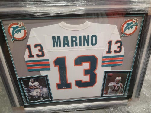 Miami Dolphins DAN MARINO Signed Autograph Auto Deluxe FRAMED Jersey Fanatics