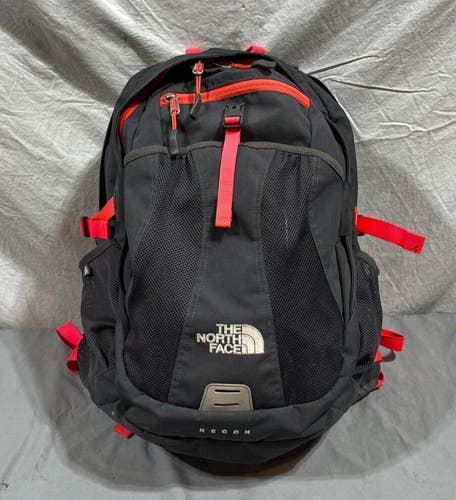 The North Face Recon Laptop Backpack Gray/Neon Orange GREAT Fast Shipping