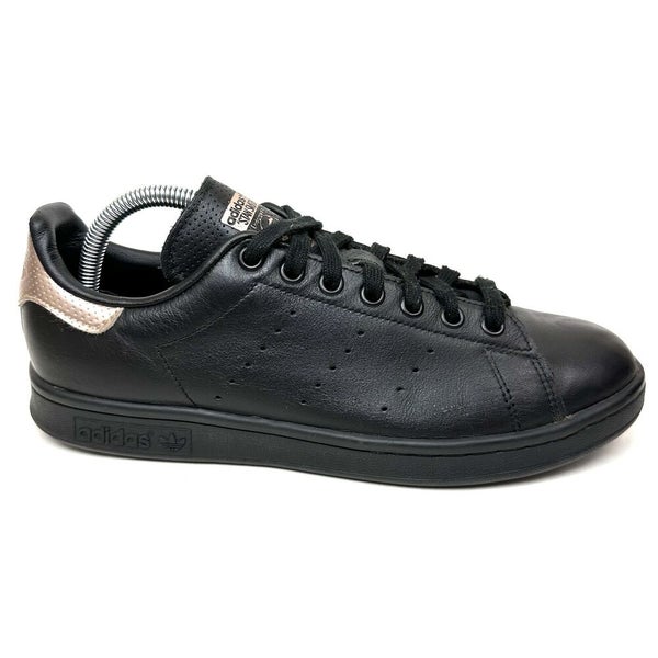 en sælger elleve regiment Adidas Originals Stan Smith Shoes Womens Black Rose Gold Sneaker Lace Up  Size 9 | SidelineSwap