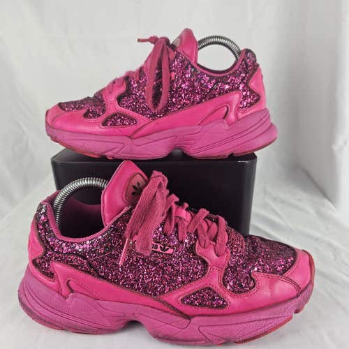 Adidas Originals Falcon Shock Pink Glitter Rose Women's Athletic Sneakers Size 8