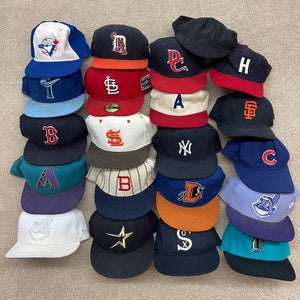 Baseball Hat Lot Group of 21 MLB MiLB Fitted New Era Flaws Restore Various Sizes