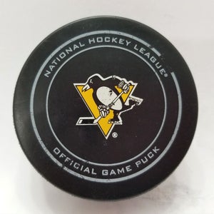 2017 Pittsburgh Penguins Game Used Hockey Puck NHL 100 Year Anniversary