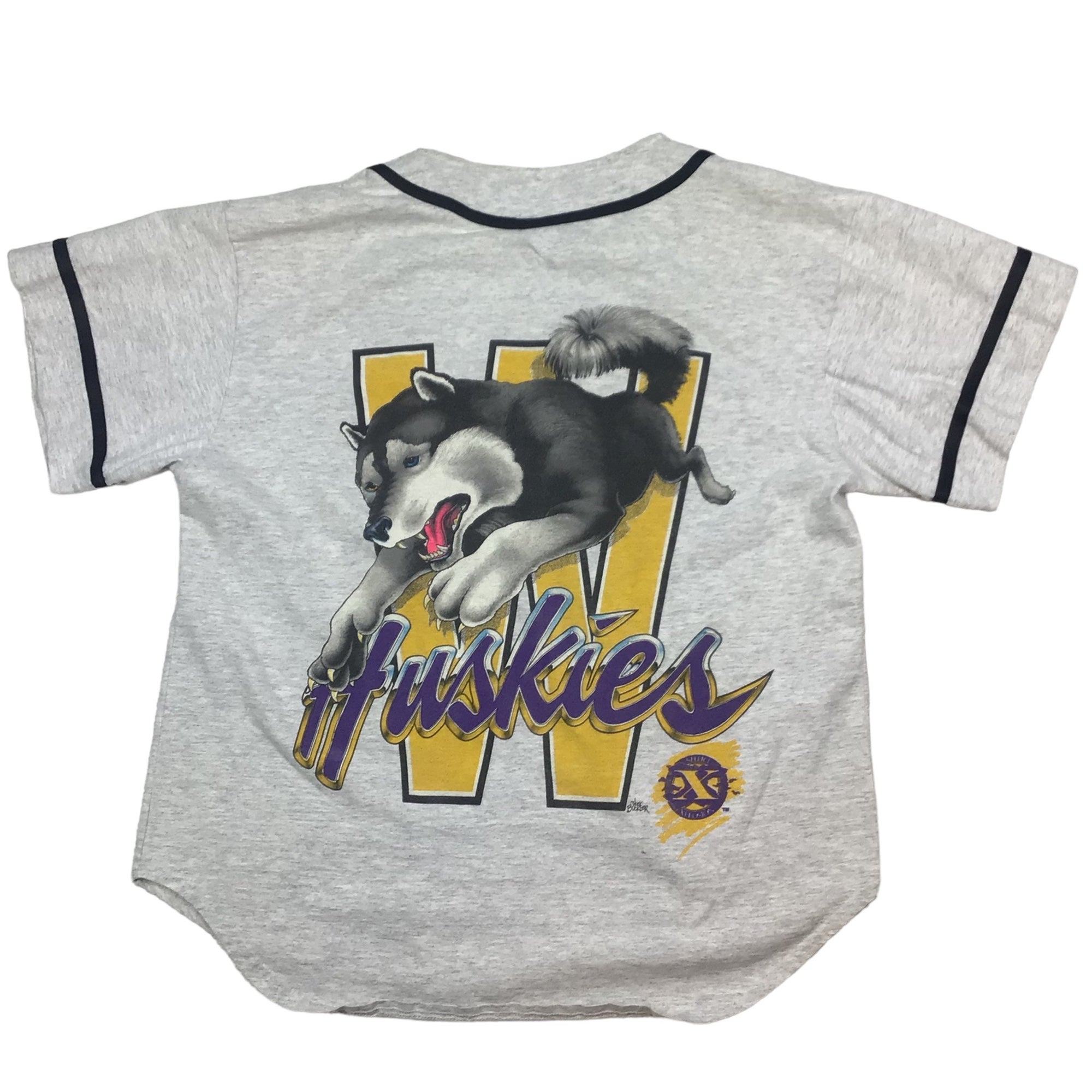 Men's adidas White Washington Huskies Button-Up Baseball Jersey