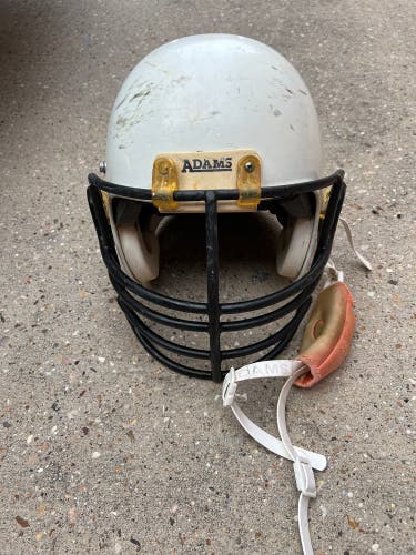 Adult Used Large White Adams Football Helmet
