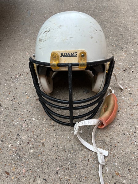 Adult Used Large White Adams Football Helmet