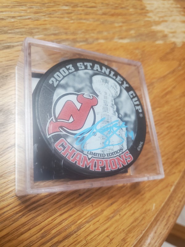 Brian Gionta Signed 2003 Stanley Cup NJ Devils Hockey Puck D&A Certification