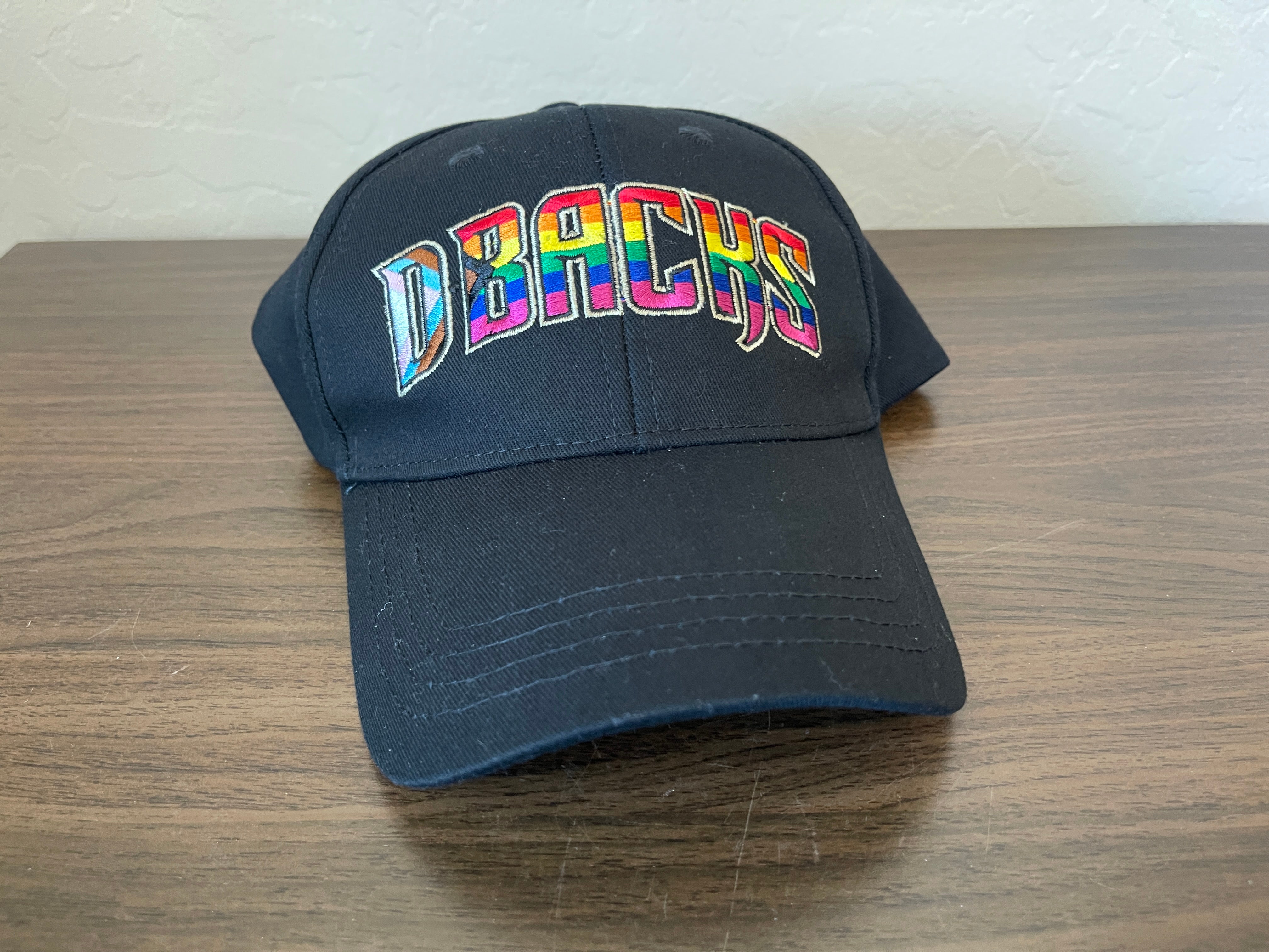 Arizona Diamondbacks LGBT Gay Pride MLB Baseball Hat Cap SGA Rainbow Black  White