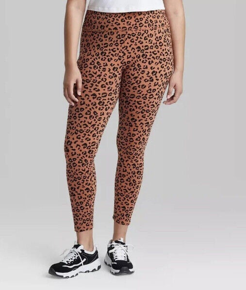 NWT Wild Fable Women's High Waisted Classic Leopard Print Leggings Brown XS