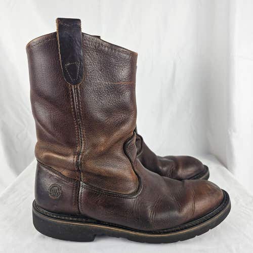 MENS Size 9D DOUBLE H Composite Toe Ranchwell Brown Leather Western Work Boots