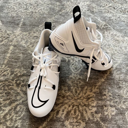 New Men's Nike Alpha Menace Pro 3 Football Cleats Sz 9.5 White Navy CT6649-108