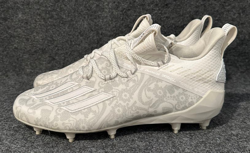 Men’s Adidas Adizero New Reign Football Cleats Young King White FU6705  Size 8