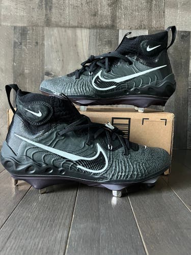 Nike Alpha Huarache NXT Mens NEW Black Metal Baseball Cleats DJ6517-010 Size 9.5