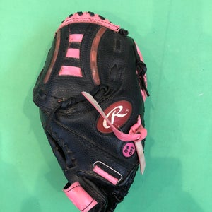 Used Rawlings Girls Rule Right-Hand Throw Infield Softball Glove (9.5")